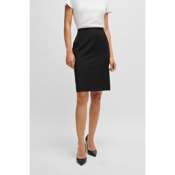 BOSS Hugo Boss Black Summer Wool Pencil Skirt Slim Fit Lined Women's 6 - Picture 2 of 13
